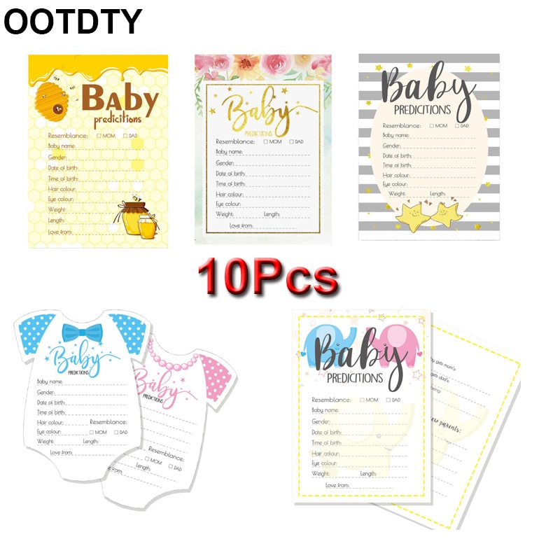 10 Pack Advice and Prediction Cards for Baby Shower Game Parent Message Advice Book Fun Gender Neutral Shower Party