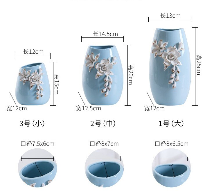 Medium and small Classic Ceramic Vase Chinese Arts And Crafts Decor Flower Vase Household Decoration