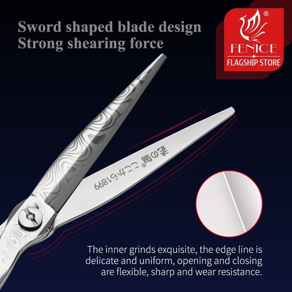 Fenice Professionele 7.5 Inch Damascus Pet Hond Kat Grooming Snijden Schaar Rechte Scharen Tesoura Tijeras