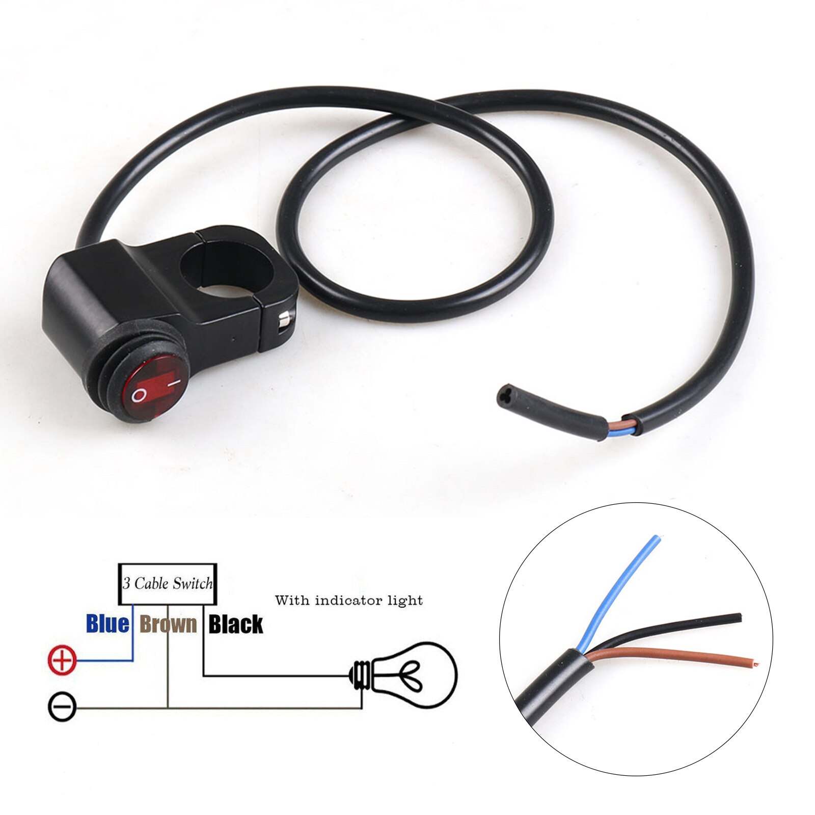 Wasserdicht 12V Motorrad Lenker licht Auf Aus-schalter Wasserdicht ATV Scheinwerfer Nebel Stelle 12V Motorrad Teile Schalter Neue