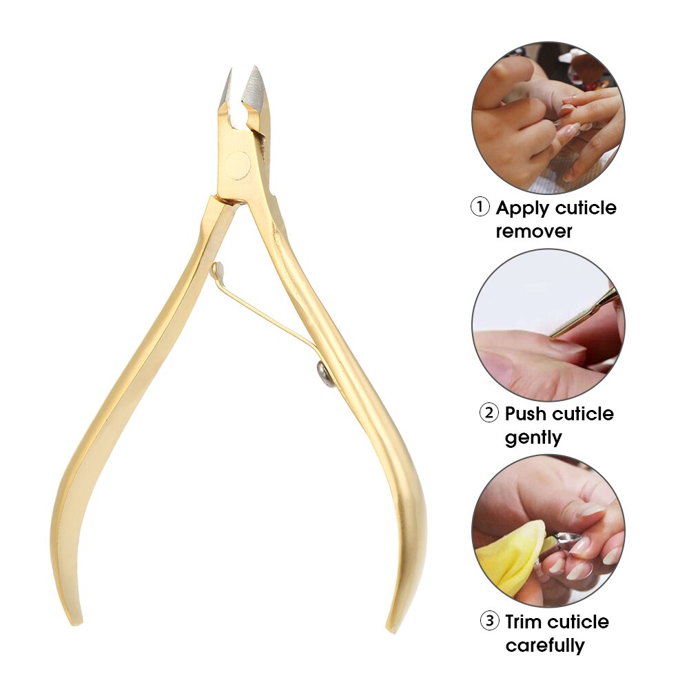 Nail Clipper Nippers for Dead Skin Removal Nail Scissors Ingrown Fingernail Toenail Cuticle Plier Stainless Steel: Light Yellow