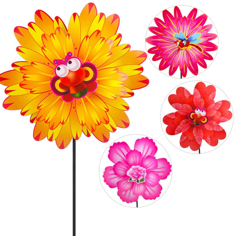 28\" Child DIY Colorful Sunflower Windmill Toy Children Outdoor Activities Toy T5EC: C Style