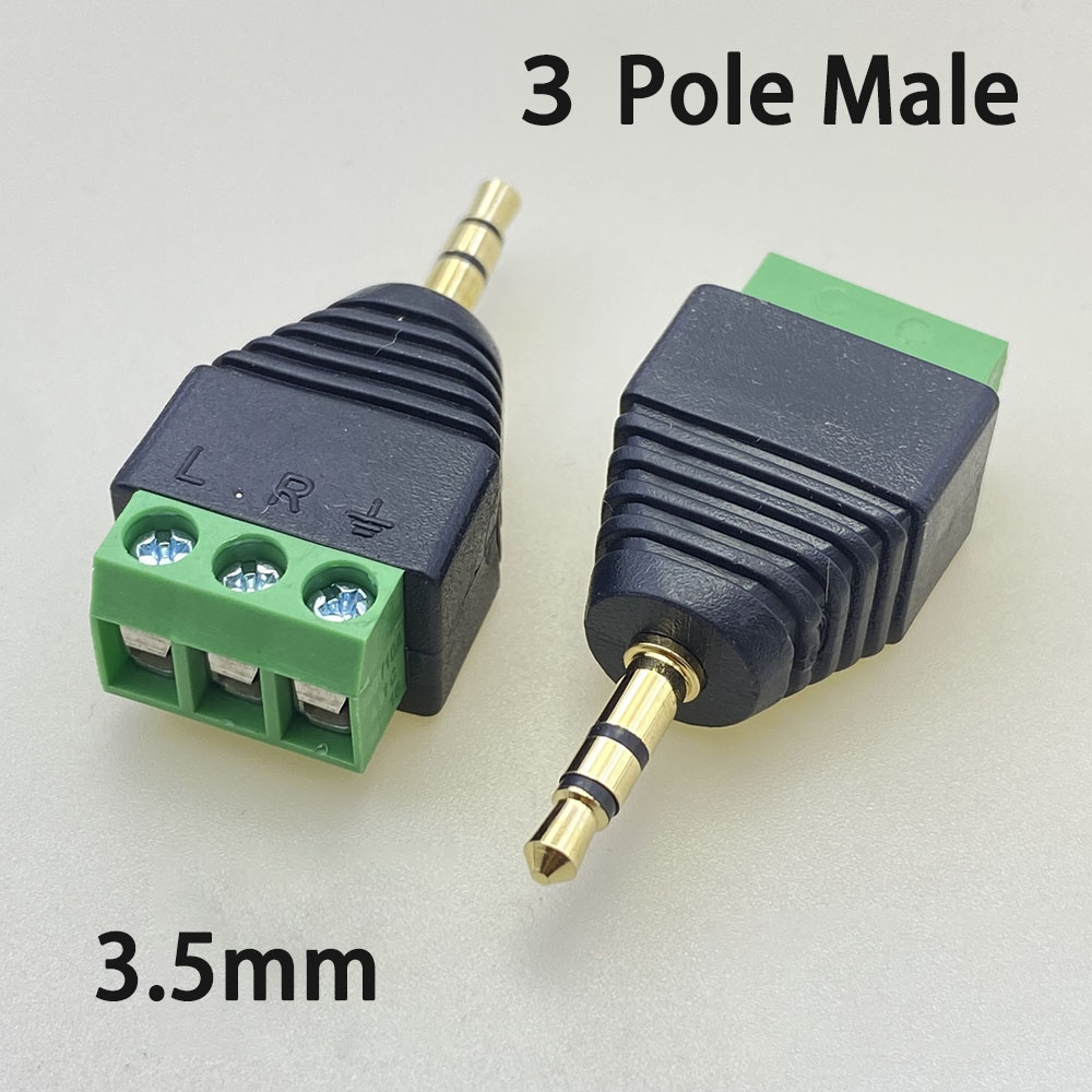 3.5mm 2/3/4 pole stekker/vrouwelijke schroef terminal socket mono/stereo connector 3.5mm 1/8 Inch hoofdtelefoon audio-ingang adapter