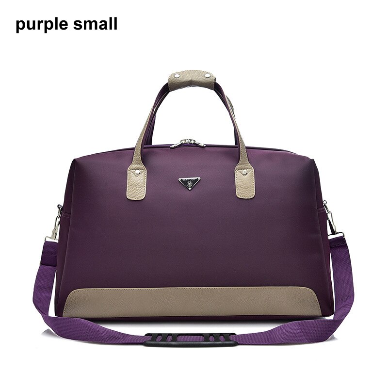 Niyobo nova oxford à prova dwaterproof água saco de viagem das mulheres retalhos couro sacos de viagem duffle grande capacidade tote bagagem bolsa de ombro: purple small size