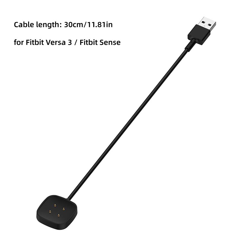 Sense Charging Cable Dock Station Smart Bracelet Replacement Charging Cable Portable USB Charger for Fitbit Versa 3/Fitbit: 30cm