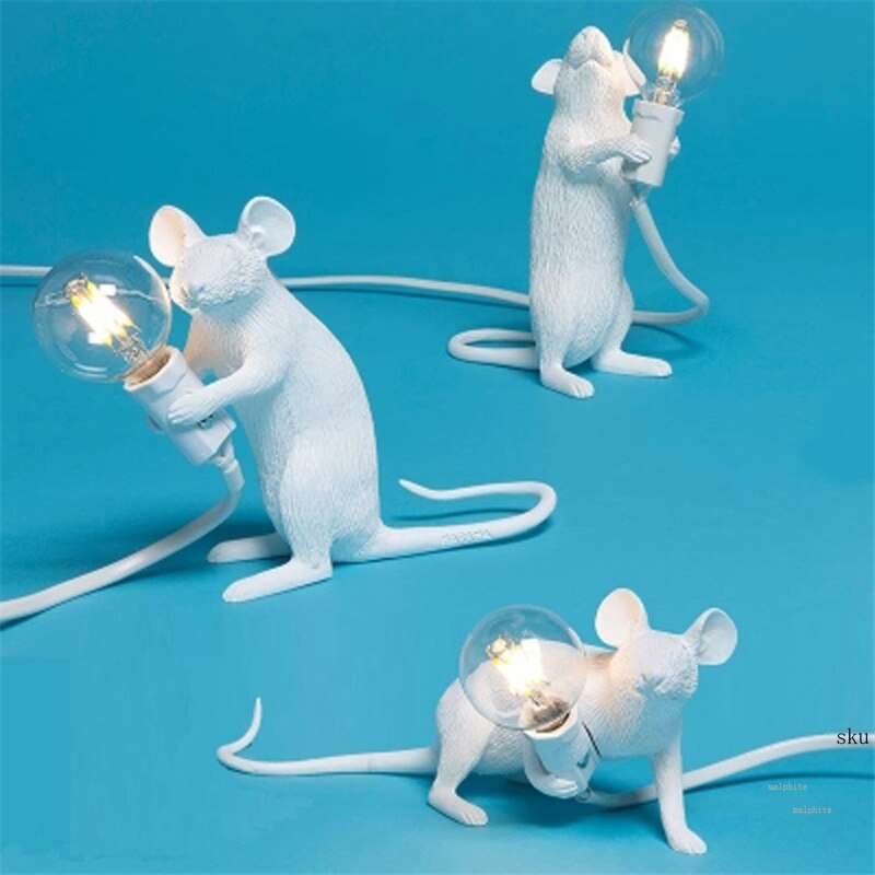 Nordic Italiaanse Hars Rat Tafellamp Slaapkamer Nachtkastje Muis Lamp Bruiloft Deco Tafel Licht Kids Anima LsItalian Lampen Tafel