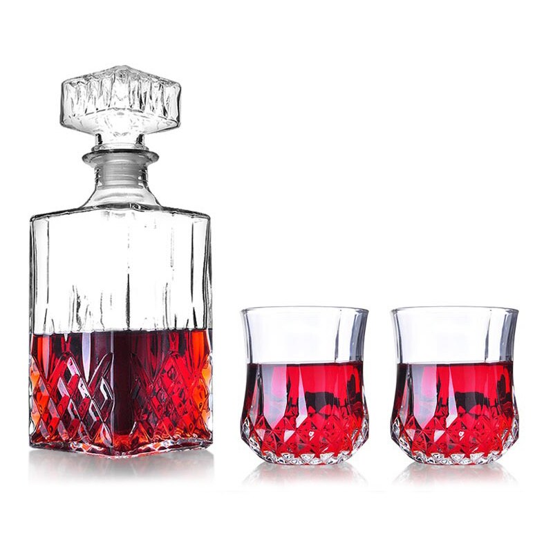 Hellodream Luxe Loodvrij 3 Stuks Whiskey Decanter Set Bar Whiskey Glas Voor Alcohol Bourbon Scotch