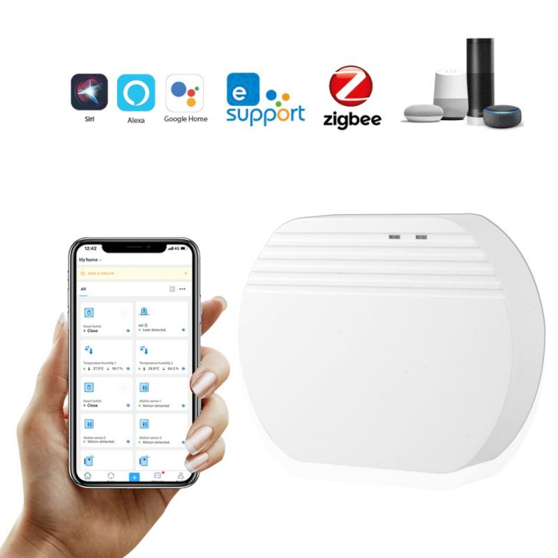 Tuya ZigBee3.0 Temperature And Humidity Sensor Smart Home With Gateway Battery Powered Zigbee Sensor With LCD Screen Display: 1pcs Gateway