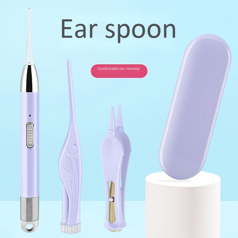 Oor Schoner Led Licht Oor Pick Usb Oplaadbare Oor Wax Verwijderen Neus Schoon Clip Baby Oor Schoon Pincet Set