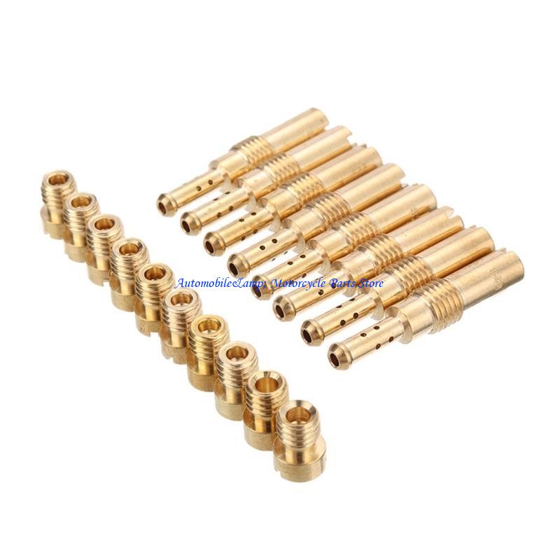 H7BD 20Pcs Carburetor Main Jets Kits 10 Carburetor Main Jets with 10 Slow Jets Accessories Durable for PWK PE CVK