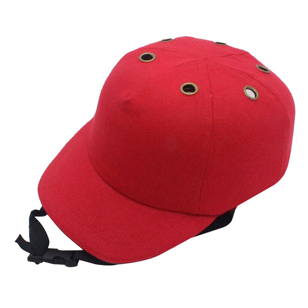 Lightweight Work Safety Bump Cap Hard Hat Adjustable Work Site Workplace Hat: red
