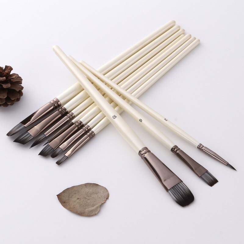 10pcs Face Paint Brushes Nylon Hair Paint Brush Set Face Painting Body Cosplay Halloween Makeup Painting Kit