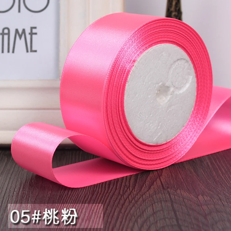 Cintas de satén rosa de 6mm, 1 cm, 15mm, 2 cm, 25mm, 4 cm, 5 cm, Material de lazo para bebé DIY, suministros para Artesanías hechas a mano, decoración de Navidad y bodas: Deep Pink / 6mm