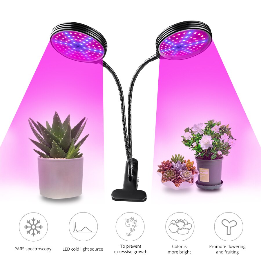 USB LED Plant Grow Light Full Spectrum 1/2/3 Heads Dimmable Timing Phyto Lamp For Plant Greenhouse Indoor Grow Box Tent Fitolamp