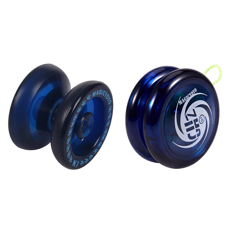 MAGICYOYO K1 Spin ABS Yoyo PVC Yoyo Toys With Hubstacks Blue &amp; MAGICYOYO D1 GHZ MAGICYOYO Yoyo With String (Blue): Default Title