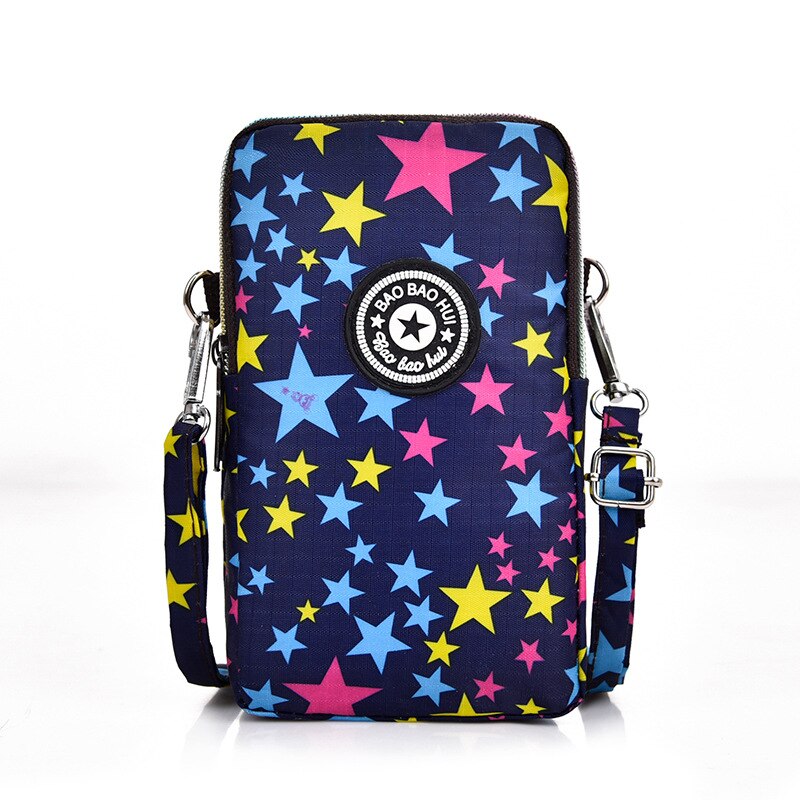 Monedero para mujer, funda monedero para exteriores brazo, funda de hombro, funda para teléfono, bolsillo para chica, funda para llavero de dibujos animados, billetera con cremallera: Stars