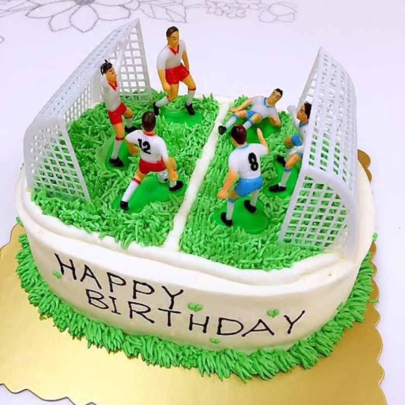 8 Stks/set Voetbal Cake Topper Speler Verjaardagstaart Decoratie Model