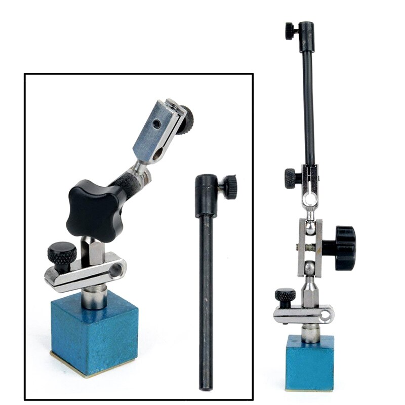 1pc Flexible Level Dial Indicator Magnetic Base 215mm Test Gauge Rotary Magnetic Holder Stand`