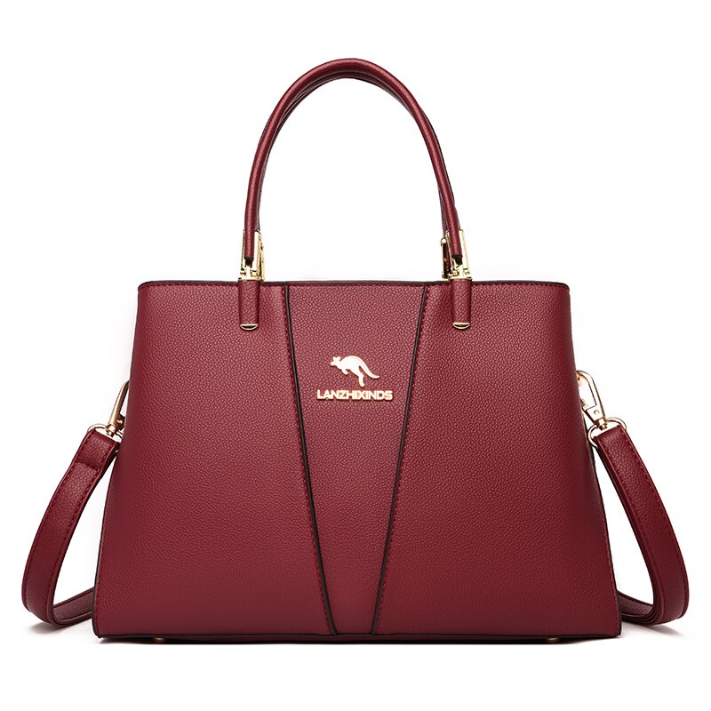 Casual Pu Leather Shoulder Bags for Women Small Square Bags Versatile Simple Crossbody Bag: Wine Red