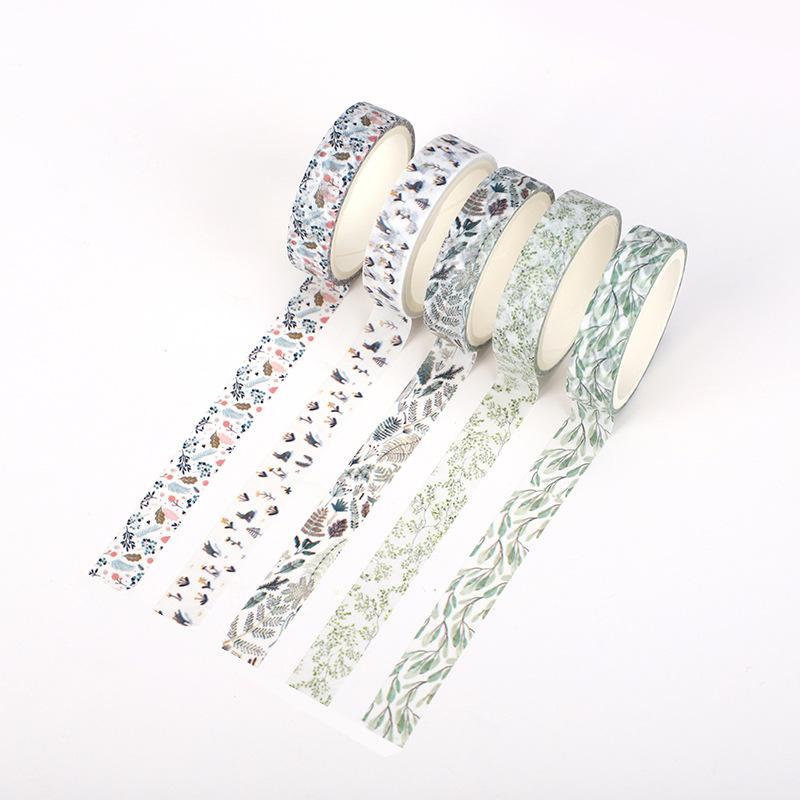 5 rollen/set kleurrijke print washi tape japans papier diy planner afplaktape plakband sticker decoratieve briefpapier tape: 8
