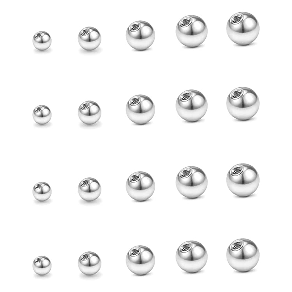 Wymiana WKOUD ze stali nierdzewnej na sztyfty Labret kolczyki Piercing biżuteria przegrody pierścienie zewnętrznie gwintowane plastikowe kulki