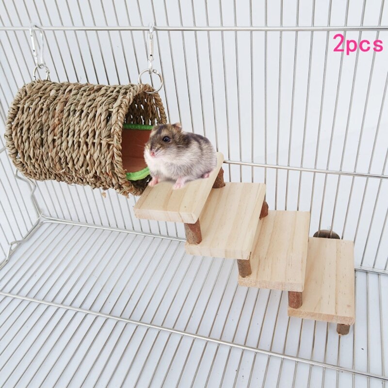 Hamster Tunnel Bed Climbing Ladder Cage Playground Chew Toys Rat Habitat Shelter