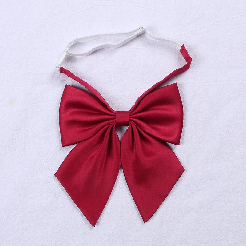 Escuela Japonesa JK-pajarita de uniforme escolar para niñas, uniforme de traje de marinero, accesorios de flores, corbata, cuello, seda: Red