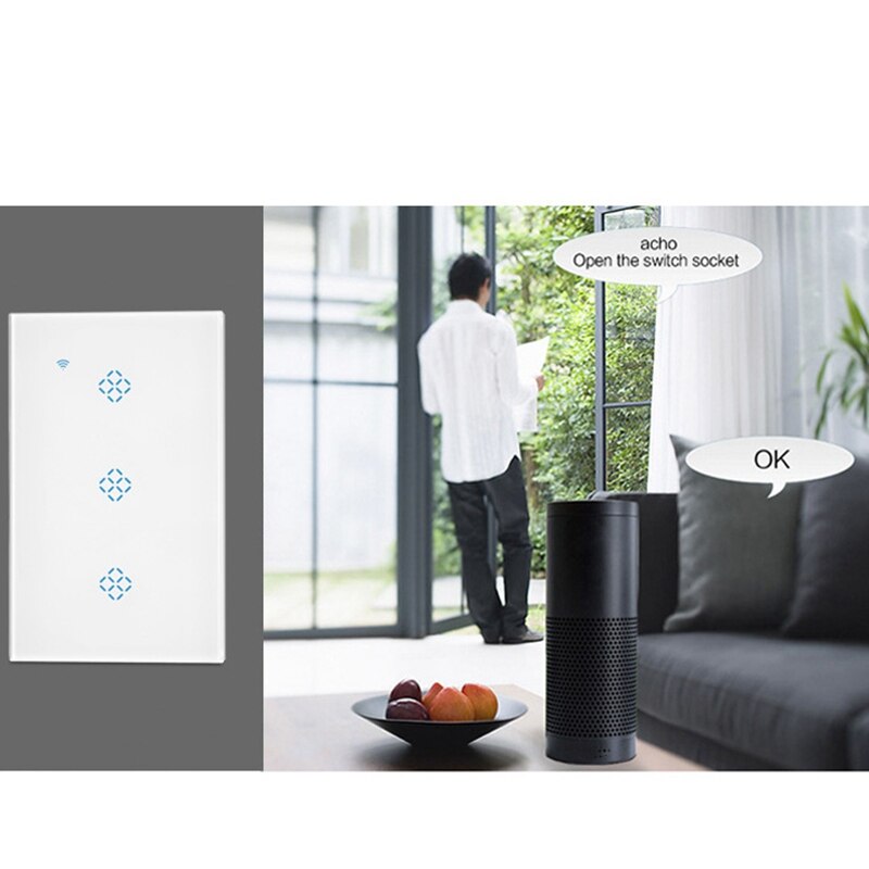 Standard Smart Wall Wifi Switch Three Mobile Phone Remote Control Intelligent Wireless Remote Control Voice Timer Switch