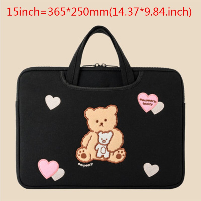 Cotton Bear torby do przechowywania laptopa na rękaw 11/13 cala dla Macbook Air Pro 13 15 torebka na komputer teczka torba na notebooka: A handbag 15inch