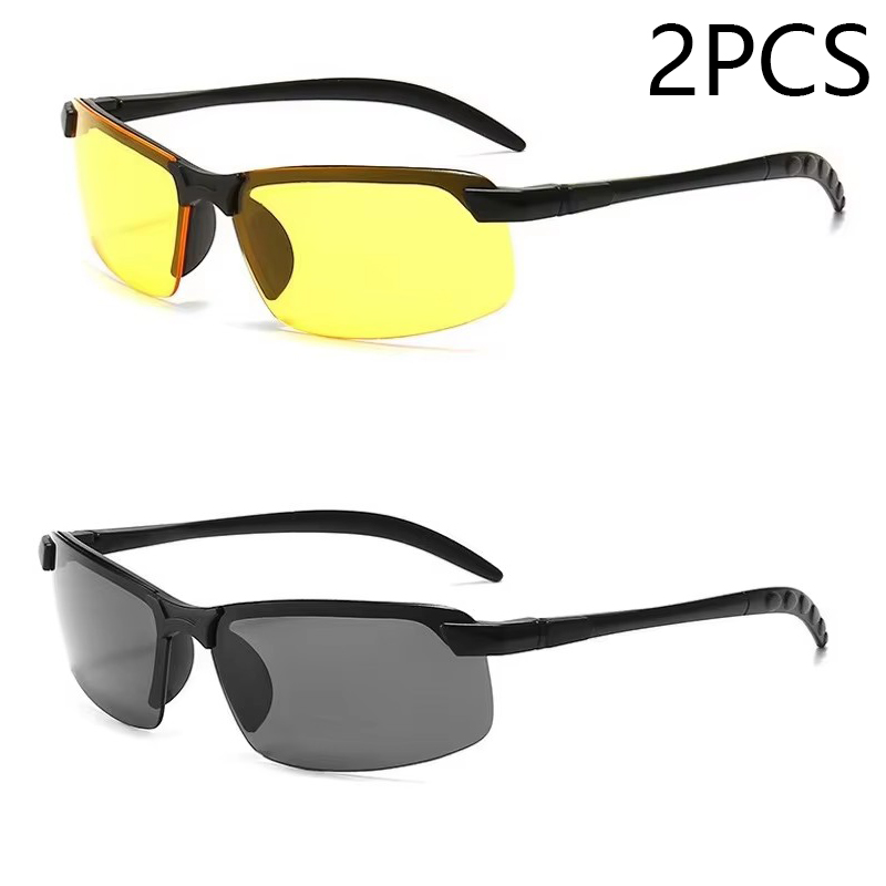Gafas de sol fotocromáticas para hombre, gafas de sol polarizadas para conducir, para deportes al aire libre, ciclismo, visión nocturna, gafas UV400: Rojo