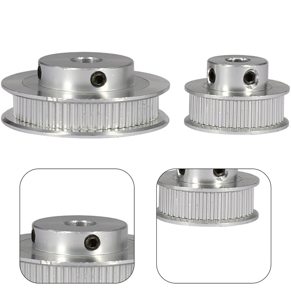 GT2 Aluminum Alloy Timing Belt Pulley With 60 Teeth 6.35MM Timing Belt Width For 3D Printer 6.35mm Wide Timing Belt