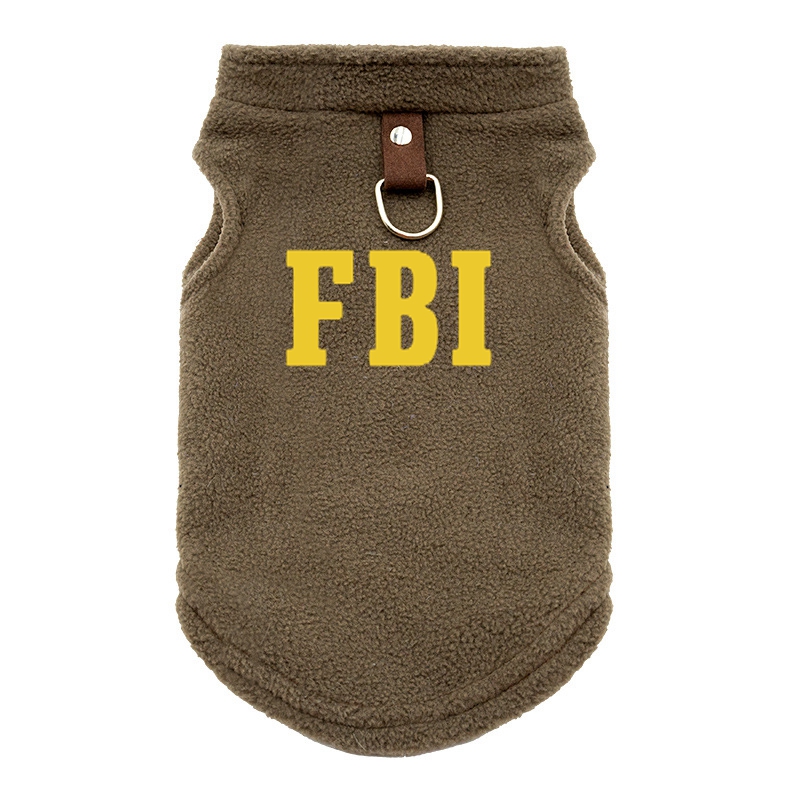 FBI Miękka kamizelka dla psa Ciepła kamizelka dla szczeniąt Płaszcz dla zwierząt Zimowa odzież Kurtka Płaszcz Małe średnie psy Strój Chihuahua S-XL: L / WHITE