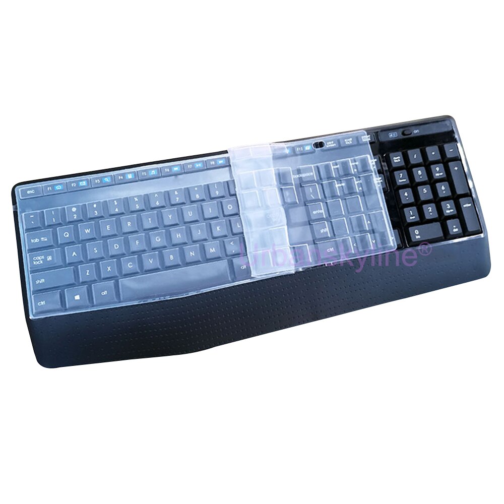 MK345 Keyboard Cover for Logitech K345 MK345 Protective Protector Skin Case Black Clear Silicone TPU Skin Computer