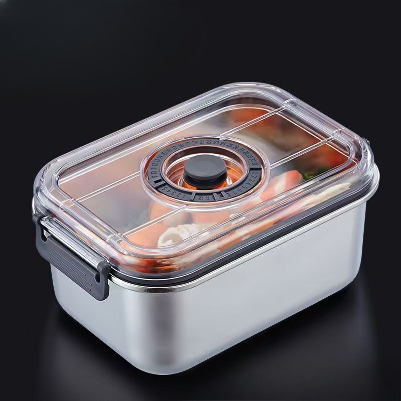 Stainless Steel Vacuum Food Storage Container Airtight Kitchen Refrigerator Safe for Vegetables Fruits Essential