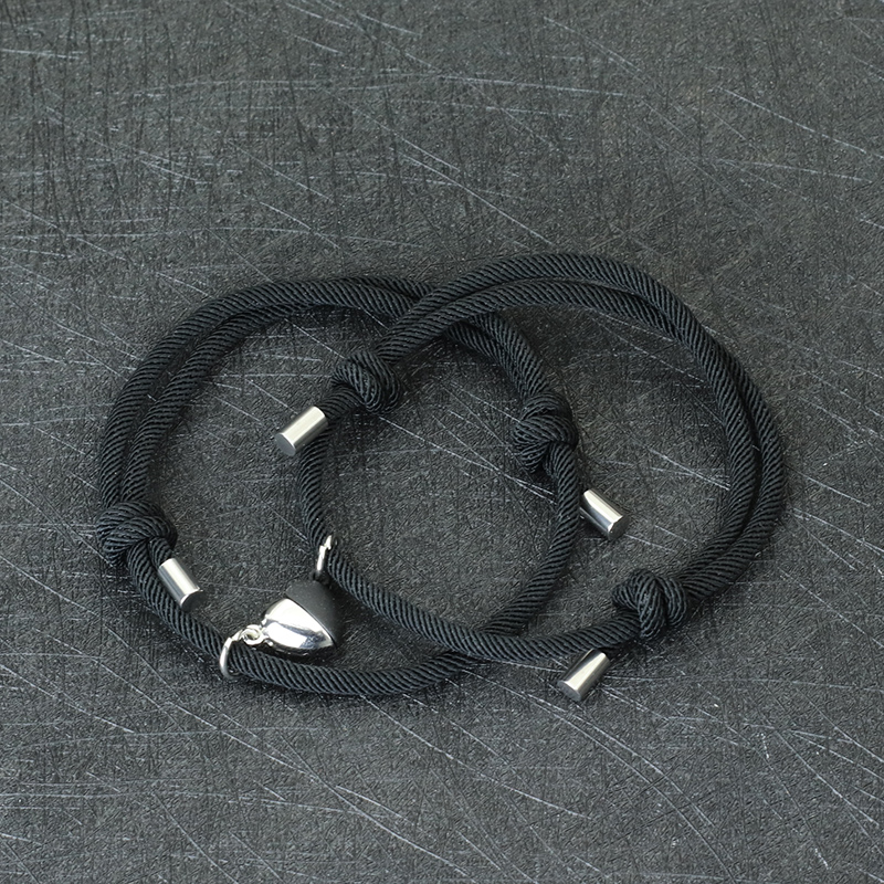 2025 Romantische magneet paar armband zwart wit hart bijpassende armband verstelbare relatie armband Valentijnsdag Joias