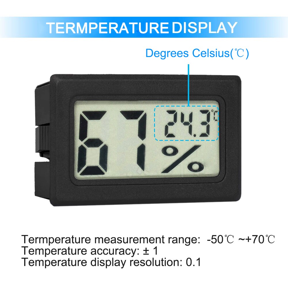 Mini Lcd Digitale Indoor Temperatuursensor Vochtigheid Meter Thermometer Hygrometer Gauge