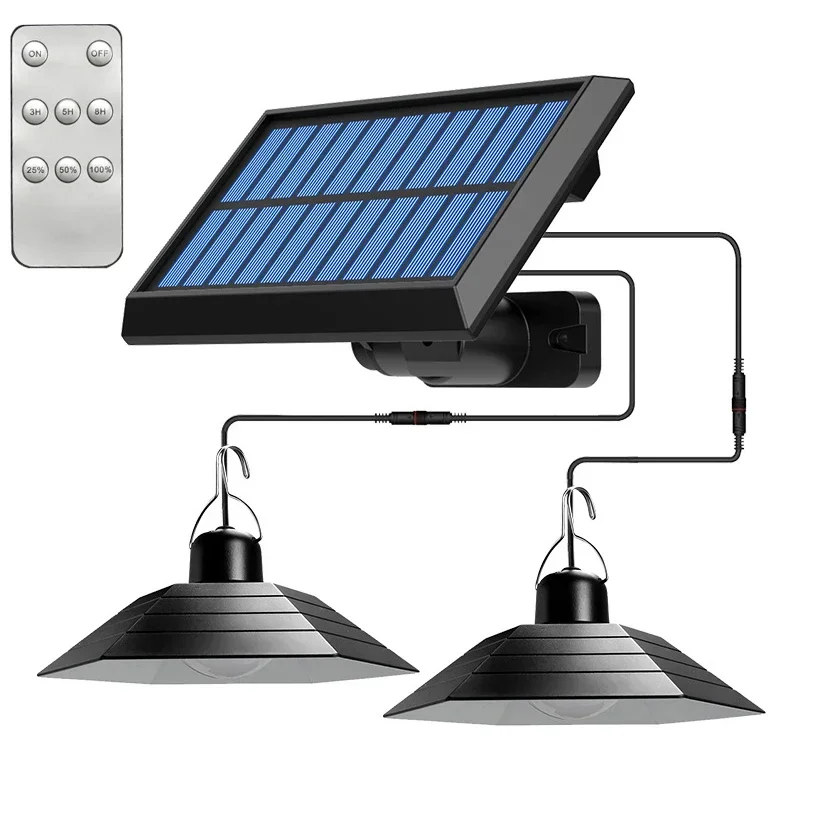 Luz colgante Solar IP65, lámpara Led impermeable con energía Solar con Control remoto, lámpara colgante para acampar y jardín al aire libre: Bosque Verde / 0-5 W