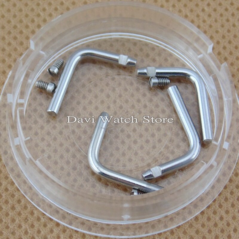 316L Stainless steel watch case kit spring bar fit 45mm,47mm parnis watch: A299Silver