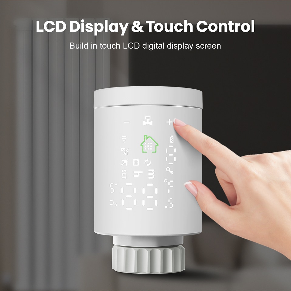 Vanne de Thermostat de radiateur intelligente AVATTO Zigbee, contrôleur d'actionneur de vanne de radiateur thermostatique Tuya pour Alexa, Google Home