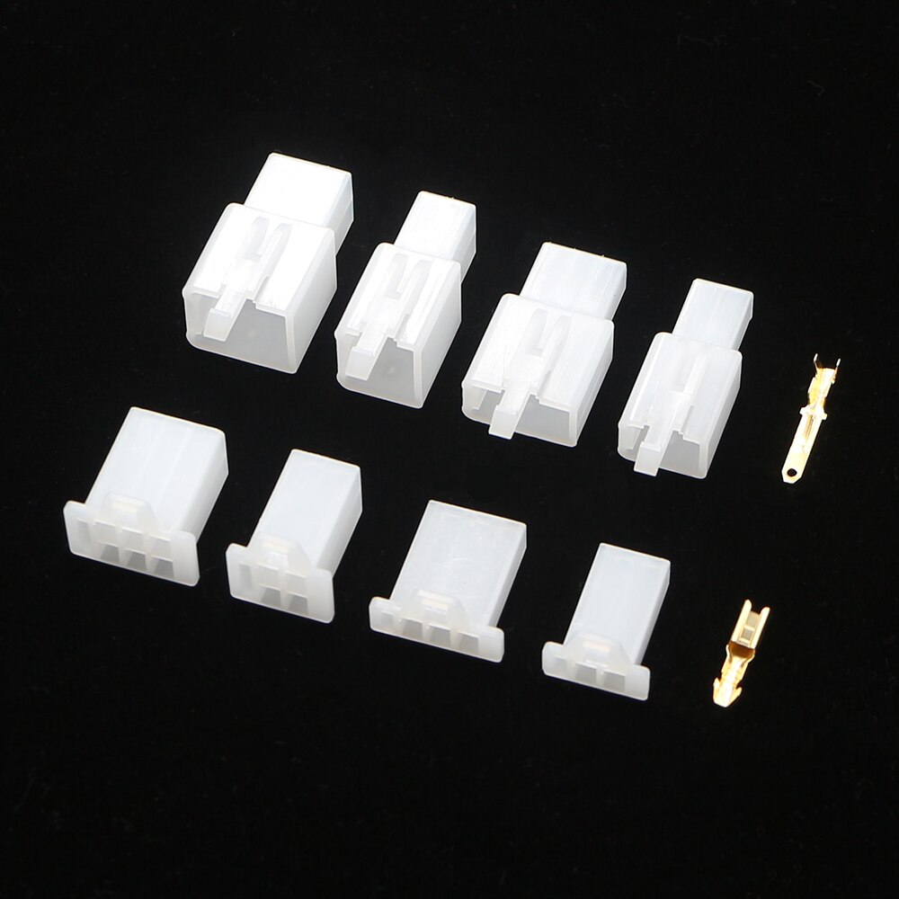 Conectores eléctricos automáticos macho y hembra de 2 pines, terminales de cable eléctrico de Metal no aislados, Kit de crimpado para automóviles, cableado de motocicletas