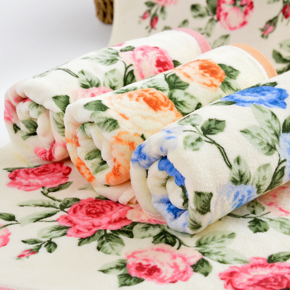 35*75 blomster mønster bomuld badehåndklæder til voksne strand frotté badehåndklæder badeværelse