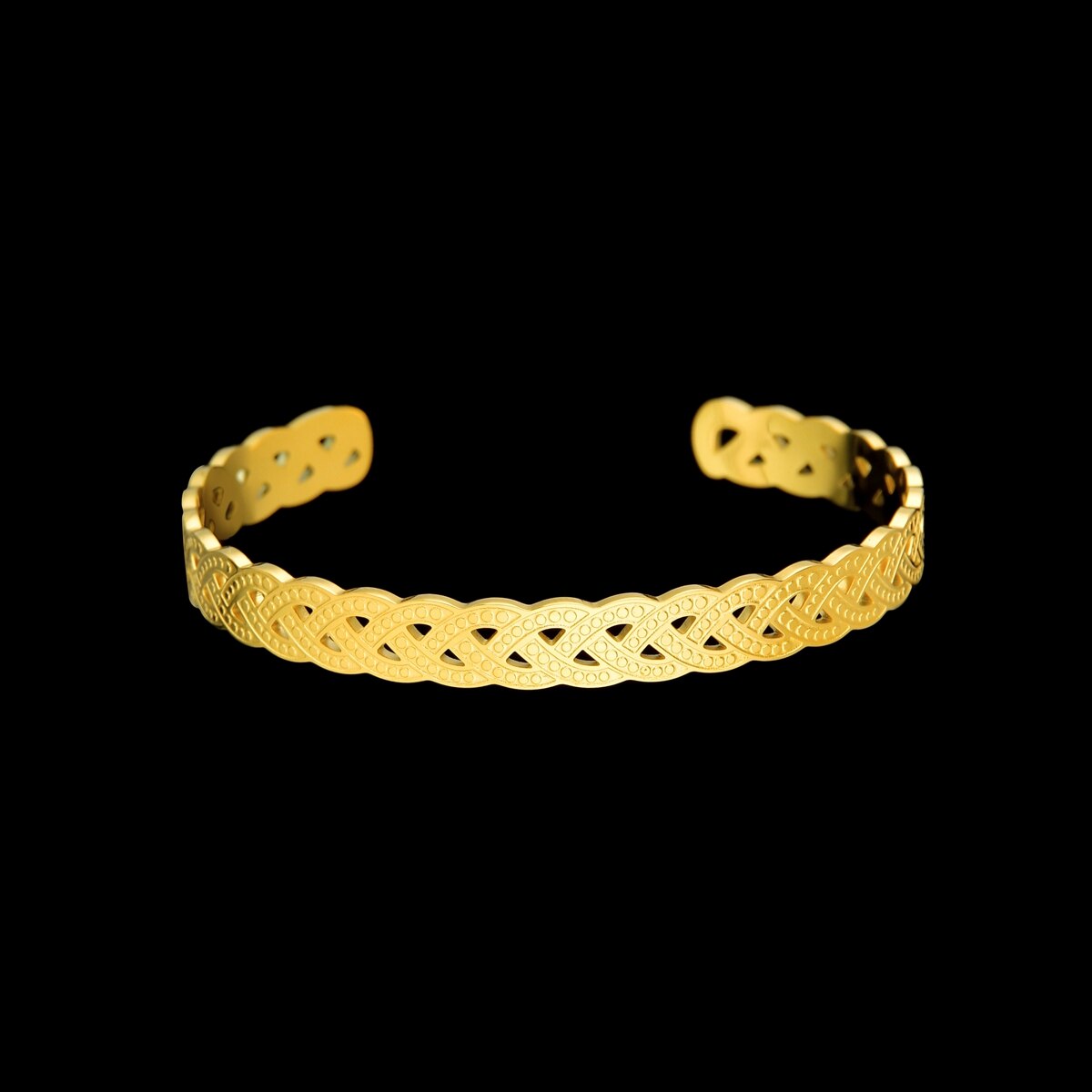 Sifisrri bracciale intagliato vuoto in oro 18 carati con foglia irregolare in acciaio inossidabile per donna braccialetto unico accessorio regalo gioielli femminili