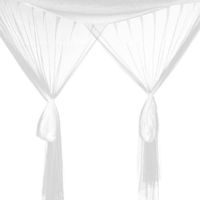 Klamboe polyester zwart wit voor tweepersoonsbed met vier hoeken, bedhemel, klamboe, queensize, kingsize beddengoed: Wit