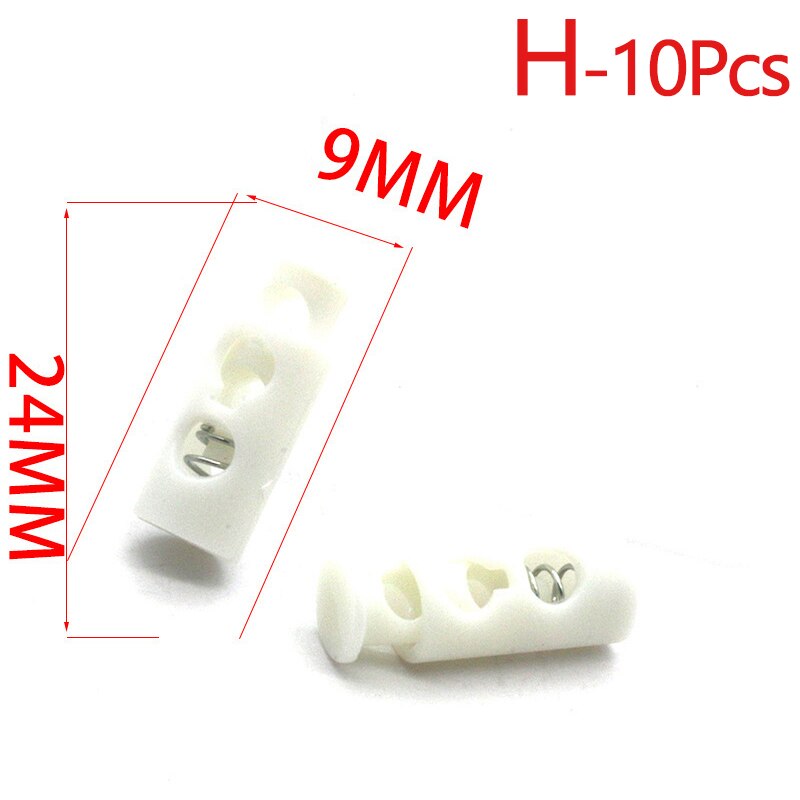 10pcs Multi Style Black Push Cord Lock Spring Clasp Plastic Stoppers Ends Toggles Clip For Apparel Bungee Elastic Rope Parts: H