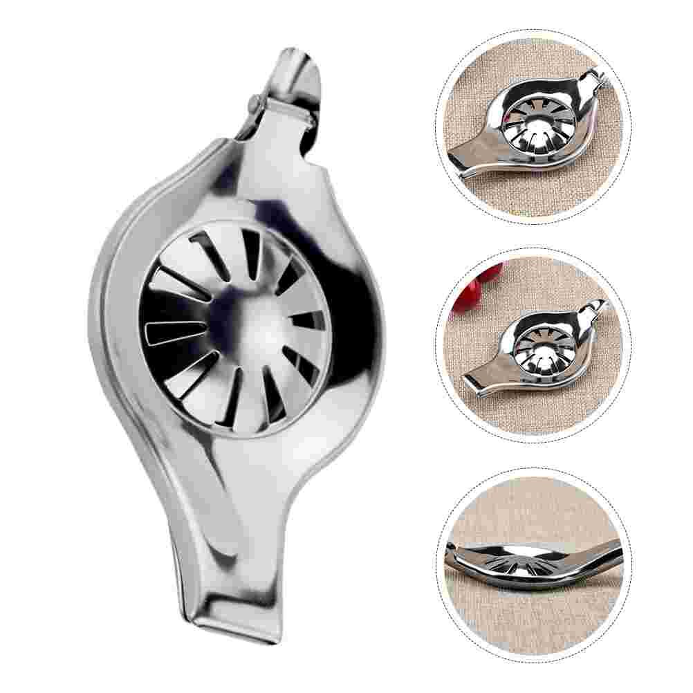 2Pcs Lemon Press Tool Stainless Steel Squeezer Fruit Crusher (Silver)