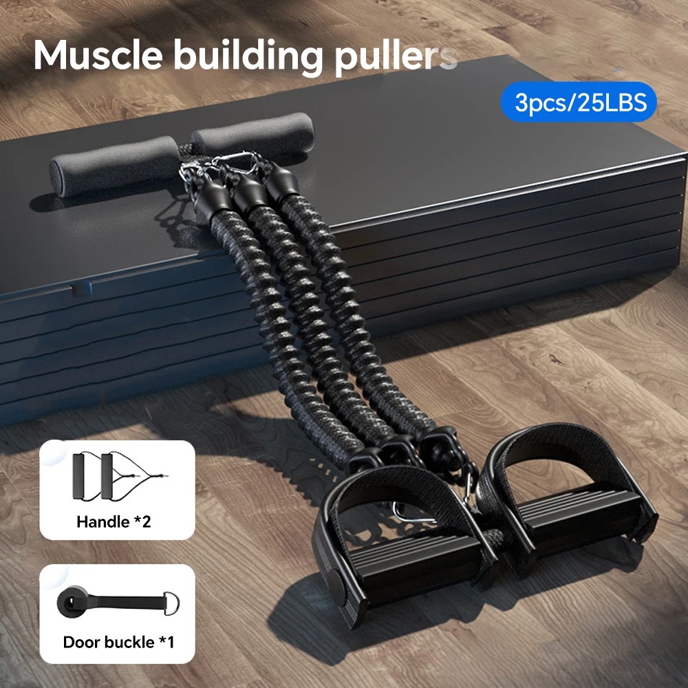 Pedal Tension Rope Puller Exercise At Home Multi-functional Fitness Exercise Resistance Band Men Sports Gym Equipment: GRAY