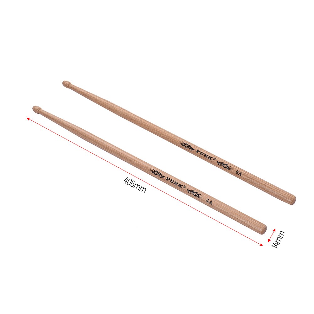 One Pair of 7A Wooden Drumsticks Drum Sticks Ash Wood Drum Set Accessories: 5A