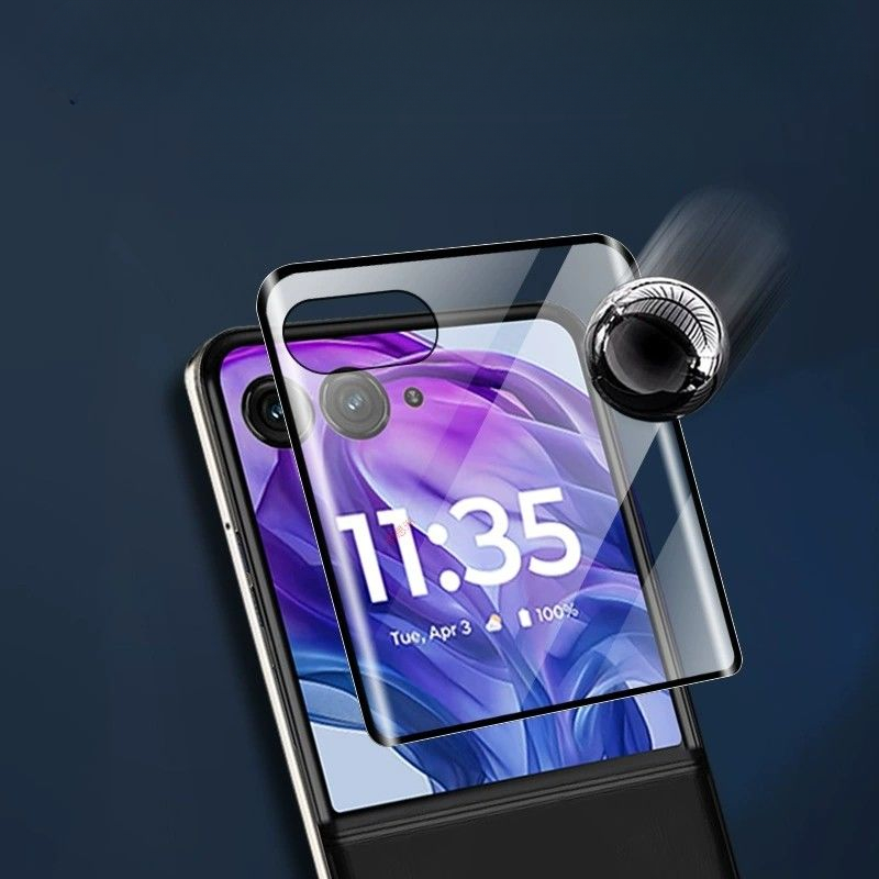 Für Motorola Moto Razr 50 Ultra 50s Razr+ 2024 Razr50 3D gebogene Displayschutzfolie aus gehärtetem Glas, klare Vollabdeckung, Schutzfolie