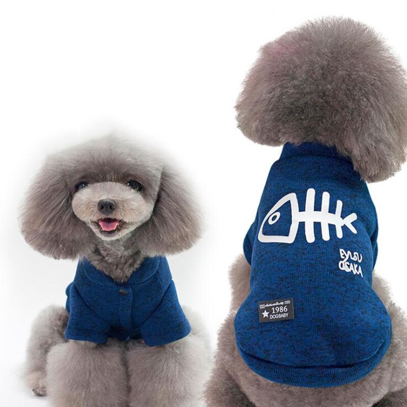 Primavera Pet Roupas de Inverno do filhote de Cachorro quente Pet Peixe Imprimir Casaco Camisola Para Cães Pequenos Roupas Chihuahua Poodle Bulldog Francês York
