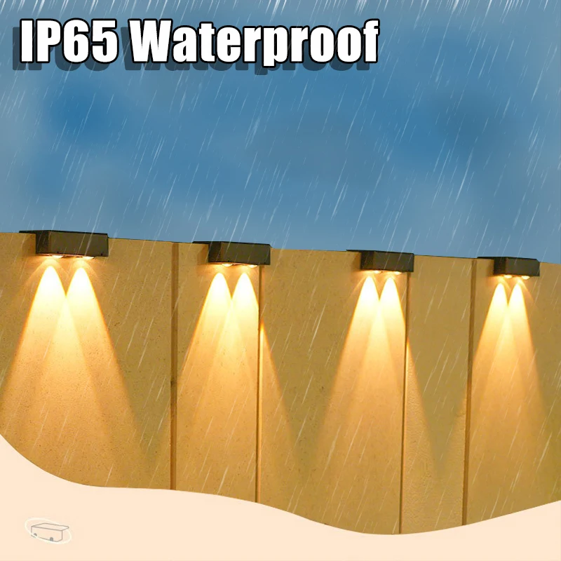 Luz Solar de pared para exteriores, lámpara impermeable para valla, foco Ultra fuerte, iluminación para valla de jardín o pared Exterior, 1 Uds.